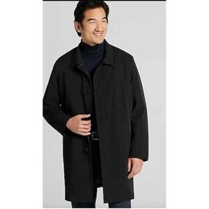 Joseph Abboud Overcoat Mens 42R Black 100% Wool Made in Canada Classic